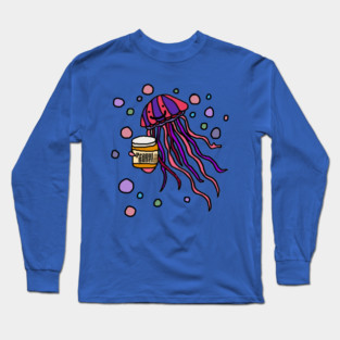 Funny Peanut Butter and Jellyfish Pun Cartoon Long Sleeve T-Shirt