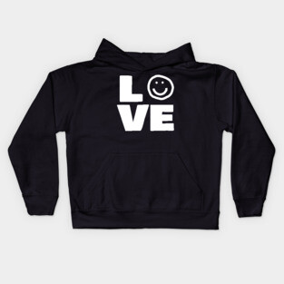 Love Smiley Face Typography Kids Hoodie