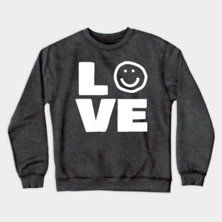 Love Smiley Face Typography Crewneck Sweatshirt