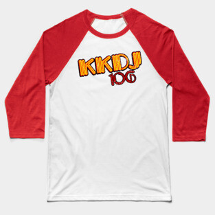 KKDJ Fresno, California / 80s Radio Station / Vintage Style Baseball T-Shirt