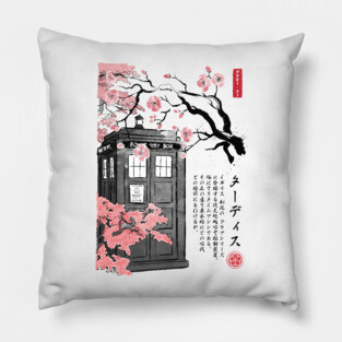 Tardis sumi-e Pillow