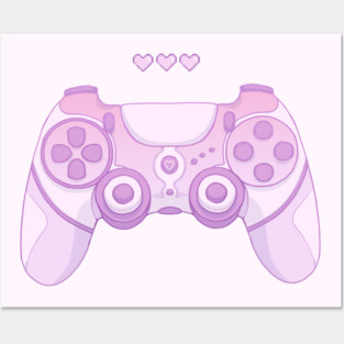 Cute game controller Purple Posters and Art