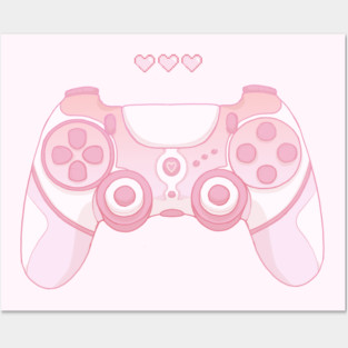 Cute pink game controller Posters and Art