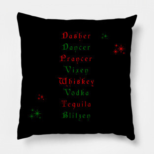 Santa's Reindeer Funny Christmas Pillow