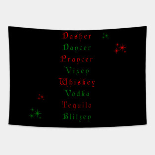 Santa's Reindeer Funny Christmas Tapestry