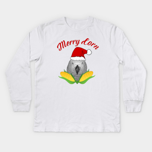 Merry Corn Kids Long Sleeve T-Shirt by Einstein Parrot