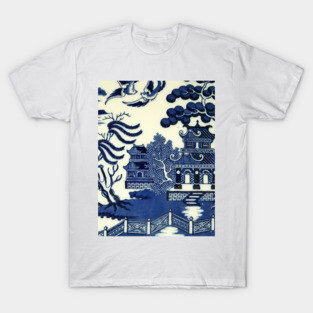 Antique willow ware oriental toile T-Shirt