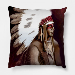 Native American Warrior Pillow