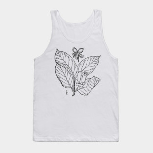 Botanical Scientific Illustration Black and White - Lonicera involucrata Tank Top