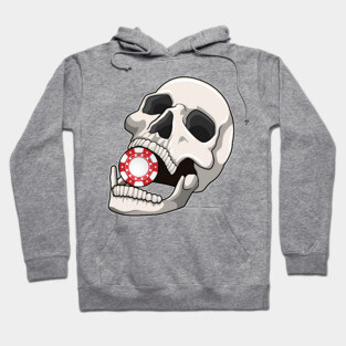 Skull with Poker chip Hoodie