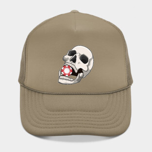 Skull with Poker chip Hat