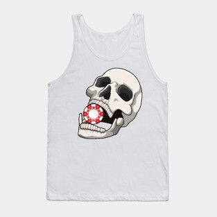 Skull with Poker chip Tank Top
