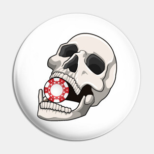 Skull with Poker chip Pin