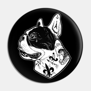 Tattooed French Bulldog Pin
