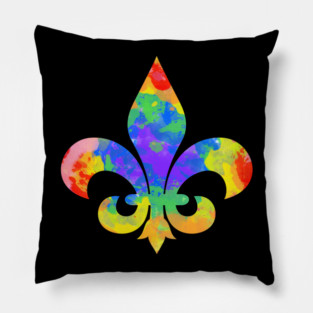 Tie Dye Fleur De Lis Pillow