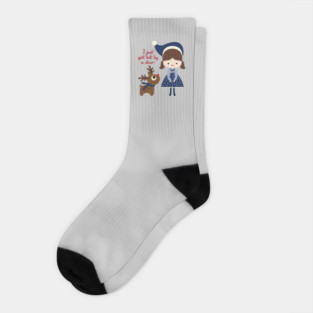 I just got hit by a deer - blue holiday edition Socks