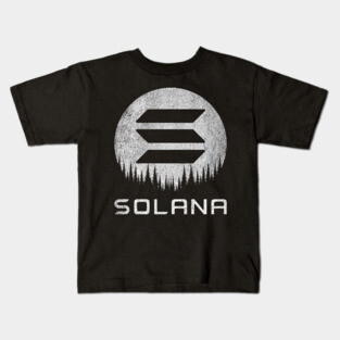 Vintage Solana Coin To The Moon Crypto Token Cryptocurrency Wallet Birthday Gift For Men Women Kids Kids T-Shirt