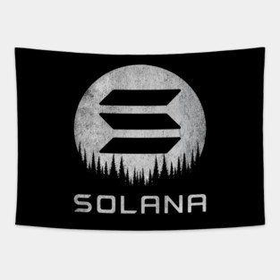 Vintage Solana Coin To The Moon Crypto Token Cryptocurrency Wallet Birthday Gift For Men Women Kids Tapestry