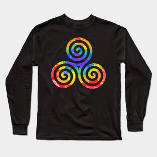Tie dye Celtic Swirls Long Sleeve T-Shirt
