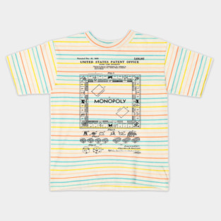 Monopoly Game Patent Black Kids T-Shirt