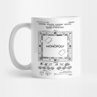 Monopoly Game Patent Black Mug