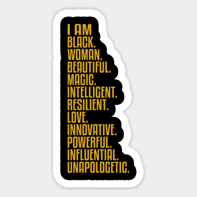 I Am Black, Woman, Beautiful. | African American | Black Lives | Black Women Matter Magnet by UrbanLifeApparel