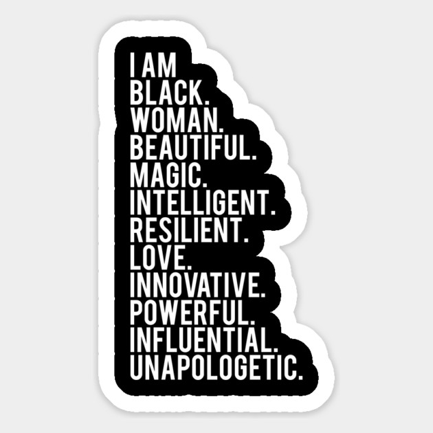 I Am Black, Woman, Beautiful. | African American | Black Lives | Black Women Matter Magnet by UrbanLifeApparel