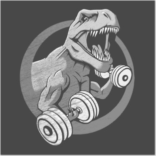 Big Guns - T-Rex Gym Muscles Posters and Art