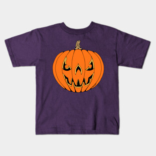 Scary Jack-o'-Lantern Halloween Design Kids T-Shirt