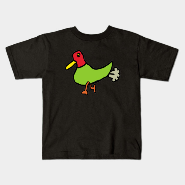 Funny Farting Duck Kids T-Shirt by Mark Ewbie