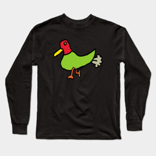 Funny Farting Duck Long Sleeve T-Shirt