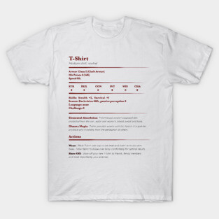 Dungeons & Dragons: T-Shirt Stat Block T-Shirt
