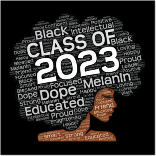 Class of 2023 Black Woman Afro Posters and Art