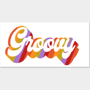 Groovy Text Posters and Art