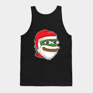 Santa Pepe FeelsOkayMan - White Outline Tank Top