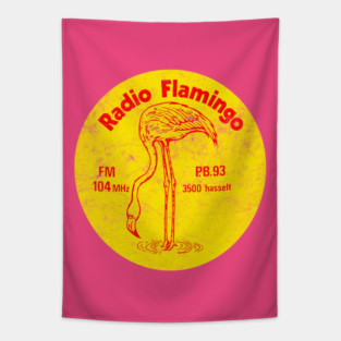 Radio Flamingo Belgium / 80s Radio Station Tapestry