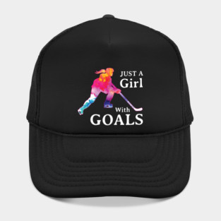 Just a Girl With Goals Hockey Watercolor Hat