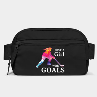 Just a Girl With Goals Hockey Watercolor Bag