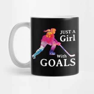 Just a Girl With Goals Hockey Watercolor Mug