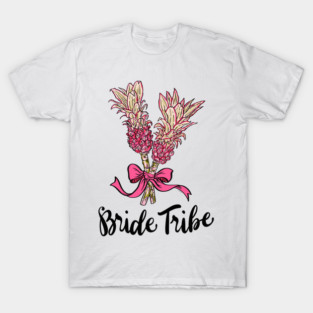 Bride Tribe Shirt Pink Pineapple Bouquet Illustration T-Shirt