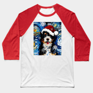 Bernedoodle Santa Baseball T-Shirt