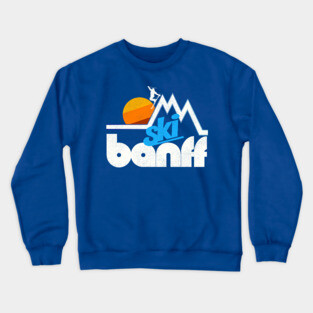 Ski Banff Retro 70s Style National Park Souvenir Crewneck Sweatshirt