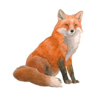Red Fox Watercolour Painting T-Shirt