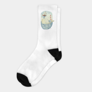 Cute Whale in the Sea Socks