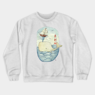 Cute Whale in the Sea Crewneck Sweatshirt
