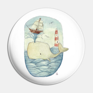 Cute Whale in the Sea Pin