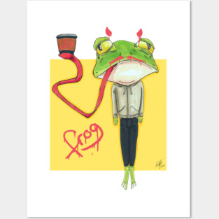 Tired Frog Graffiti Posters and Art