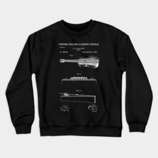 Stratton Acoustic Guitar Patent White Crewneck Sweatshirt