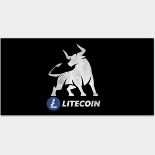 Bull Market Litecoin Lite Coin LTC To The Moon Crypto Token Cryptocurrency Wallet Birthday Gift For Men Women Kids Posters and Art