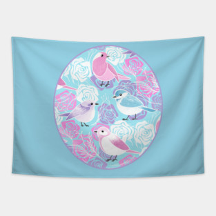 Little Bird Botanical - girly princess colors Tapestry